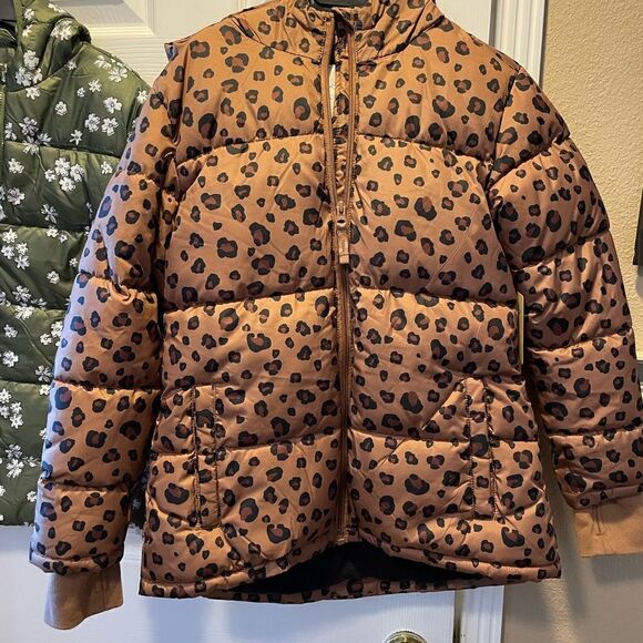 Girls Where Abouts Army Green Floral Coat and Animal Print Coat NWT Size 16 - Picture 8 of 16